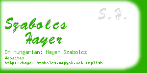 szabolcs hayer business card